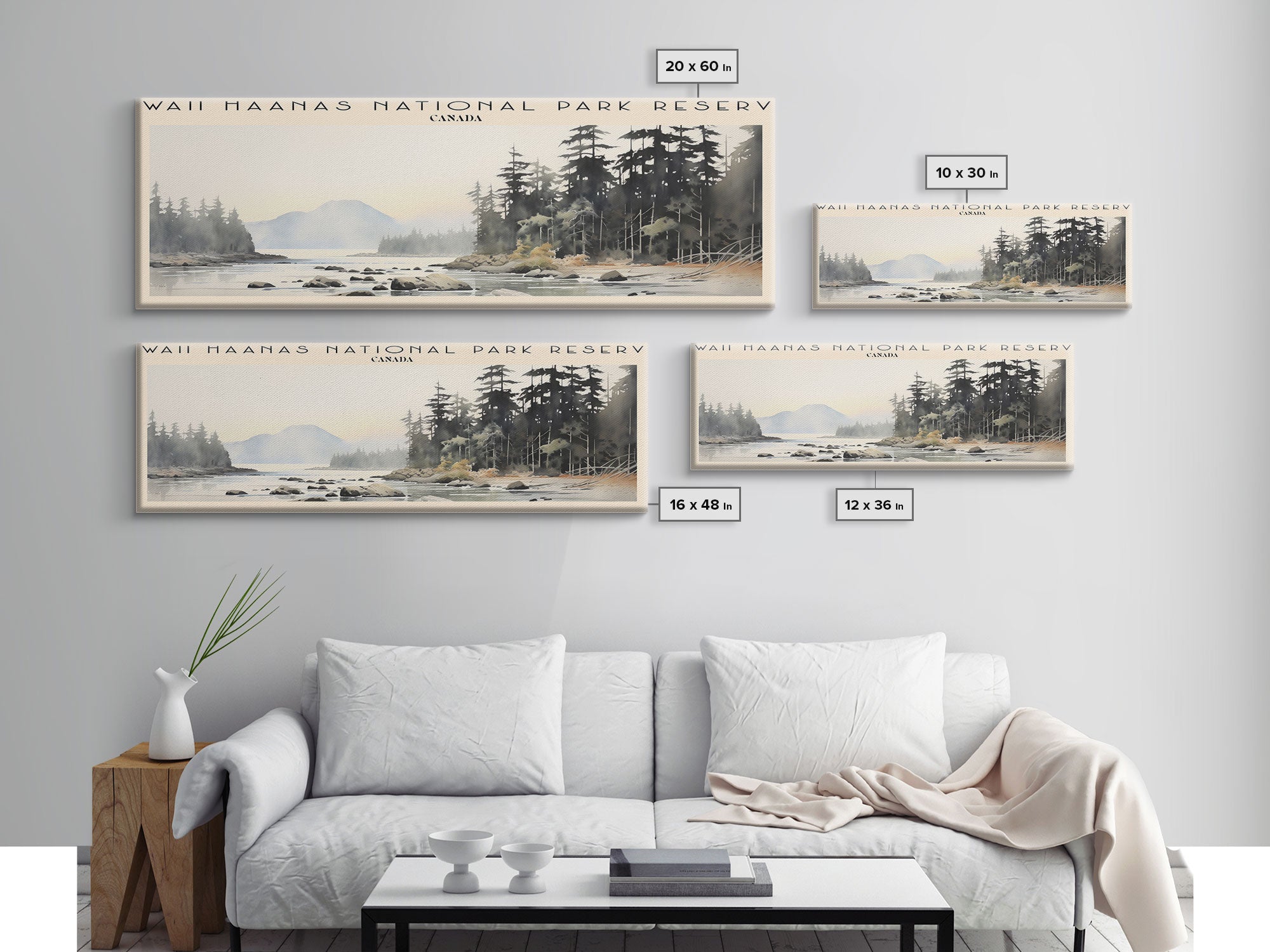 Gwaii Haanas National Park Reserve Retro Style Travel Poster - Framed Canvas Print - COUNTRY Travel Decor | Vintage Style Home Decor - Travel Print - Wall Art