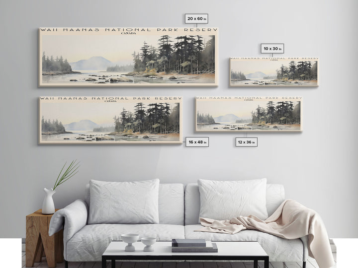 Gwaii Haanas National Park Reserve Retro Style Travel Poster - Framed Canvas Print - COUNTRY Travel Decor | Vintage Style Home Decor - Travel Print - Wall Art