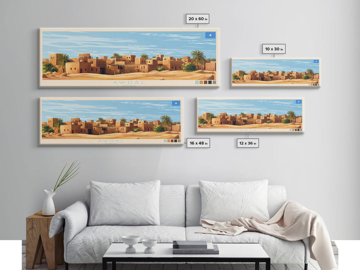 Awdal, Somalia Panoramic Travel Poster Canvas Print, Awdal, Somalia Painting, Somalia Art, Awdal Panoramic Travel Art, Travel Painting