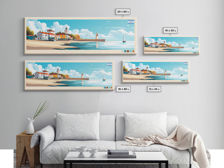 Corrientes, Argentina Travel Poster Panoramic Canvas Print, Corrientes, Argentina Painting, Argentina Art, Corrientes Travel Art, Guest Room Painting