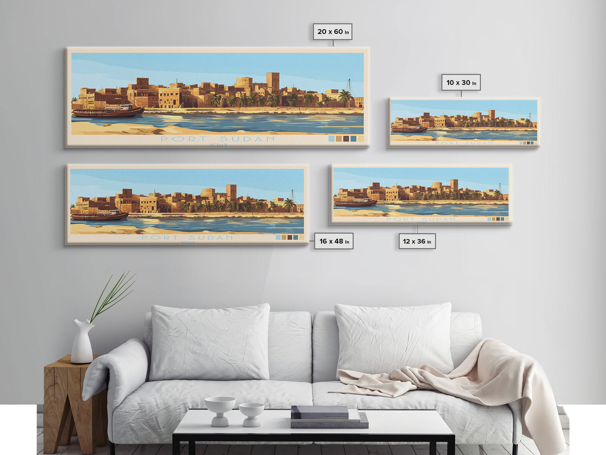 Portoviejo, Ecuador Travel Poster Panoramic Canvas Print, Portoviejo, Ecuador Painting, Ecuador Art, Portoviejo Travel Art, Guest Room Painting