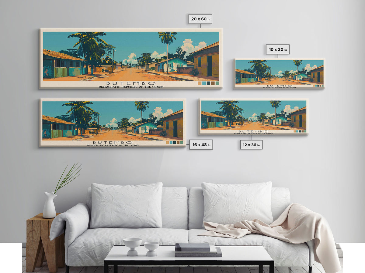Butembo, Congo Panoramic Canvas Print, Butembo, Congo Painting, Congo Art, Butembo Travel Poster, Travel Art, Guest Room Painting