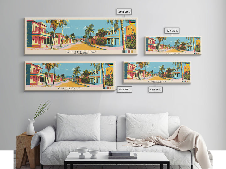 Chimoio, Mozambique Panoramic Canvas Print, Chimoio, Mozambique Painting, Mozambique Art, Chimoio Travel Poster, Travel Art, Guest Room Painting