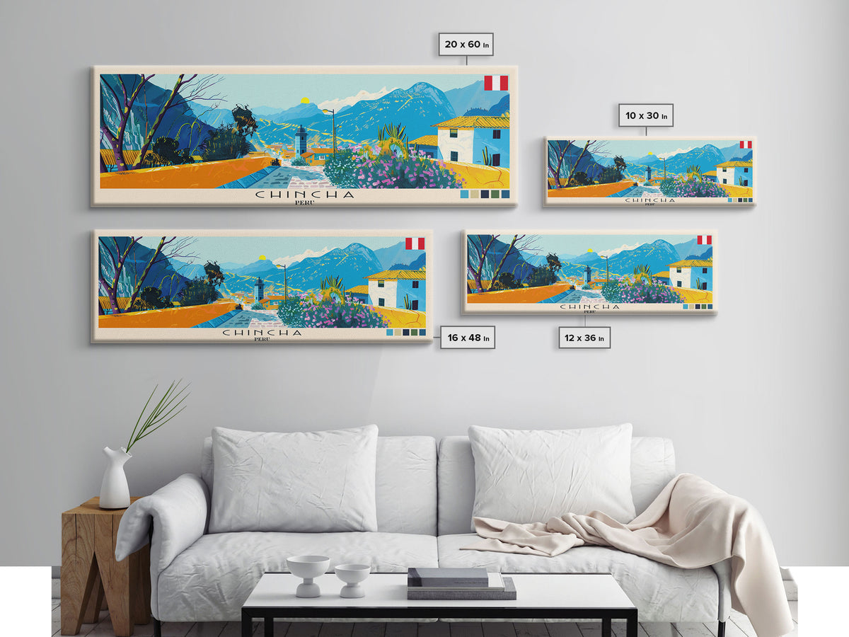 Chincha, Peru Panoramic Canvas Print, Chincha, Peru Painting, Peru Art, Chincha Travel Poster, Travel Art, Guest Room Painting