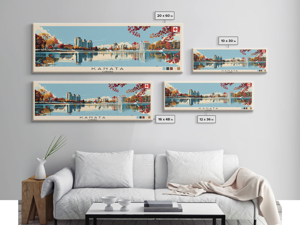 Kanata, Canada Panoramic Canvas Print, Kanata, Canada Painting, Canada Art, Kanata Travel Poster, Travel Art, Guest Room Painting