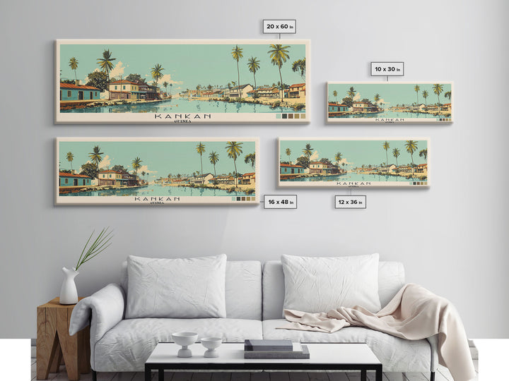 Kankan, Guinea Panoramic Canvas Print, Kankan, Guinea Painting, Guinea Art, Kankan Travel Poster, Travel Art, Guest Room Painting