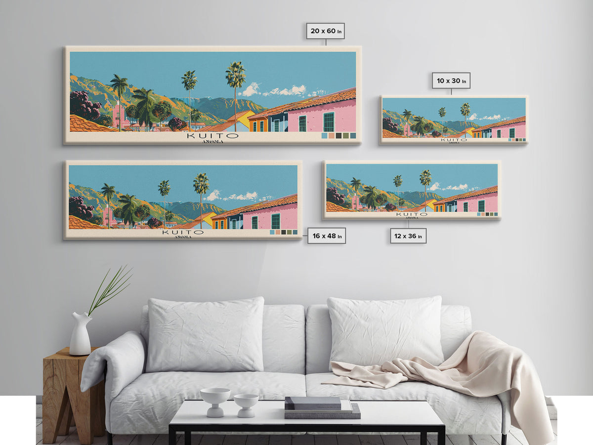Kuito, Angola Panoramic Canvas Print, Kuito, Angola Painting, Angola Art, Kuito Travel Poster, Travel Art, Vacation Gift