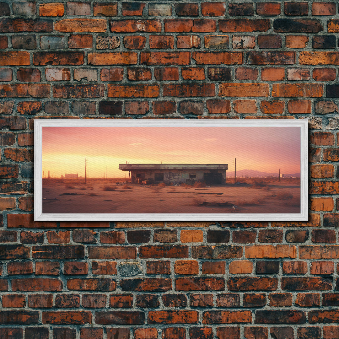 Urban Decay Graffiti Punk Wall Art, Street Art, Framed Canvas Print, Abandoned Diner, Limited Edition, High Quality Art, Game Room Art