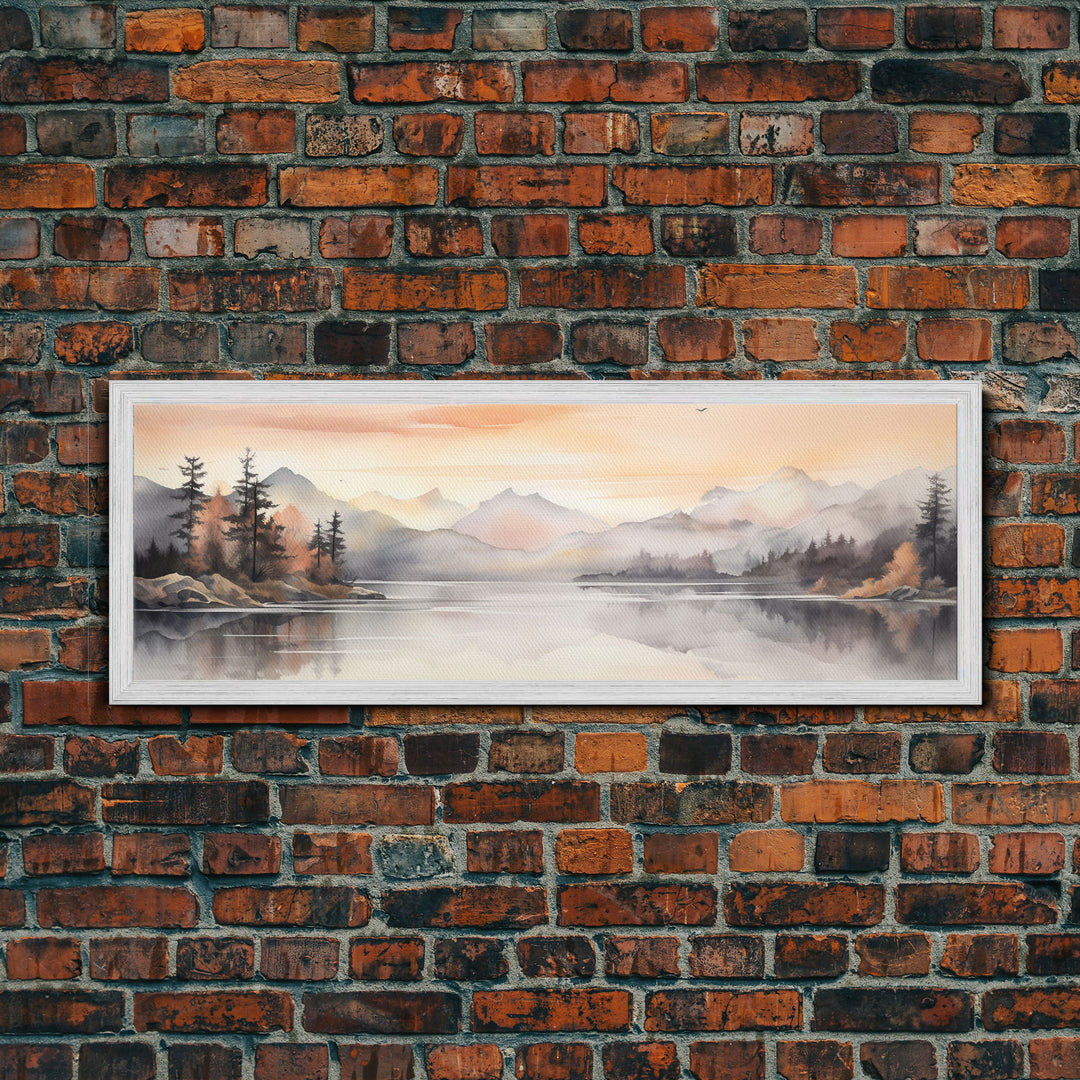 Fall Wall Art, Watercolor Landscape Painting Framed Canvas Print, Landscape Painting, Oil Painting, Vintage Landscap, Fall Landscape