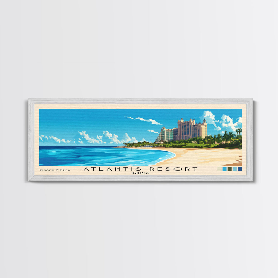 Atlantis Resort, Bahamas Panoramic Print, Vacation Gift, Bahamas Wall Art, Vacation Wall Art, Vacatation Memories, Beach Decor, Beach Or Lakehouse Art