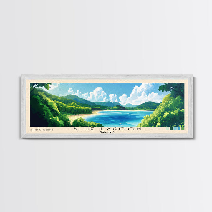 Blue Lagoon, Malasyia Panoramic Print, Vacation Gift, Malasyia Wall Art, Vacation Wall Art, Vacatation Memories, Beach Decor, Beach Or Lakehouse Art