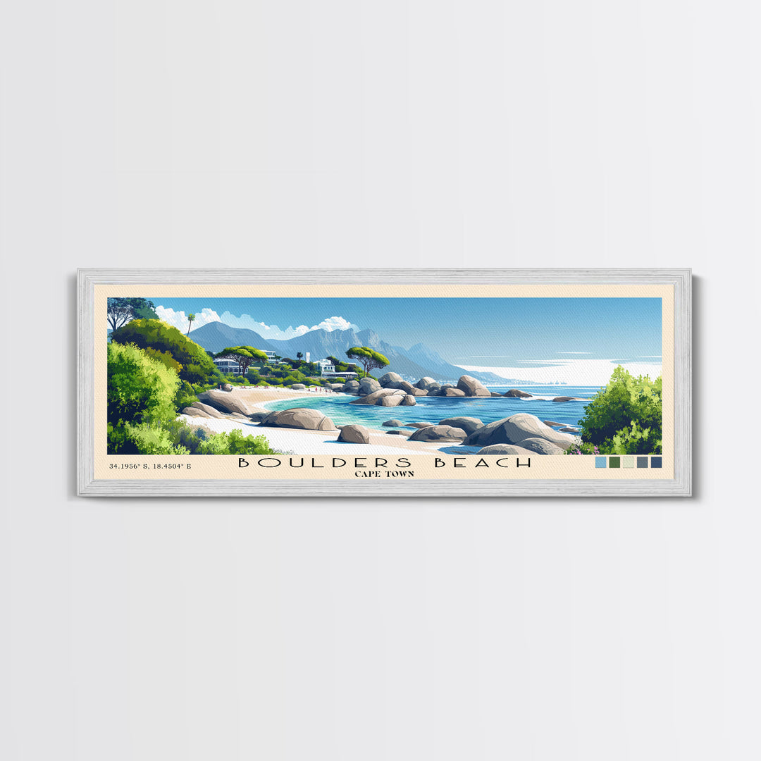 Boulders Beach, Cape Town Panoramic Print, Vacation Gift, Cape Town Wall Art, Vacation Wall Art, Vacatation Memories, Beach Decor, Beach Or Lakehouse Art