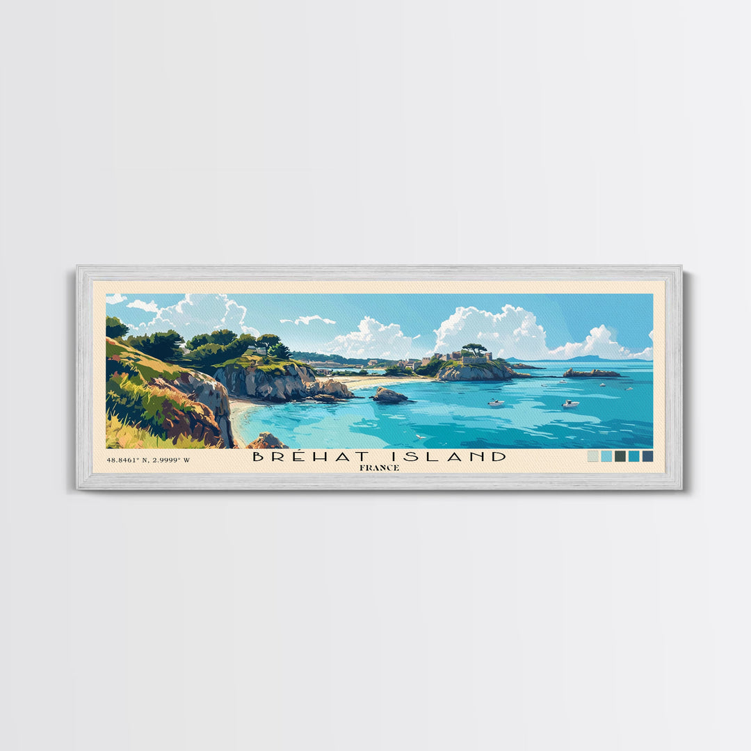 Bréhat Island, France Panoramic Print, Vacation Gift, France Wall Art, Vacation Wall Art, Vacatation Memories, Beach Decor, Beach Or Lakehouse Art