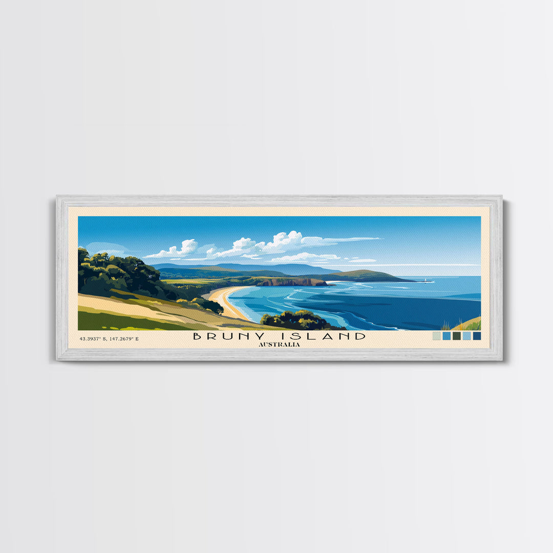Bruny Island, Australia Panoramic Print, Vacation Gift, Australia Wall Art, Beach Painting, Beach Decor, Large Wall Art, Wood Frame Art