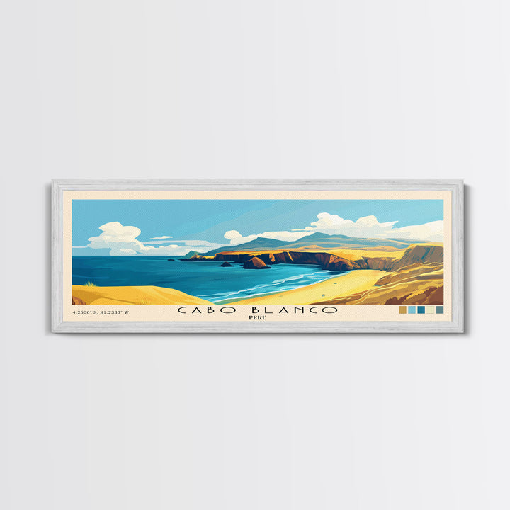 Cabo Blanco, Peru Panoramic Print, Vacation Gift, Peru Wall Art, Vacation Wall Art, Vacatation Memories, Beach Decor, Beach Or Lakehouse Art