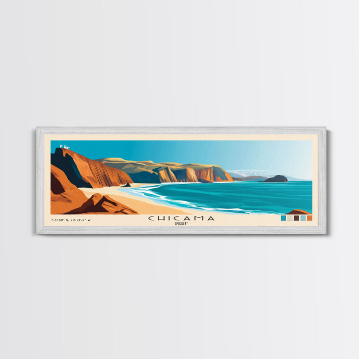Chicama, Peru Panoramic Print, Vacation Gift, Peru Wall Art, Vacation Wall Art, Vacatation Memories, Beach Decor, Beach Or Lakehouse Art
