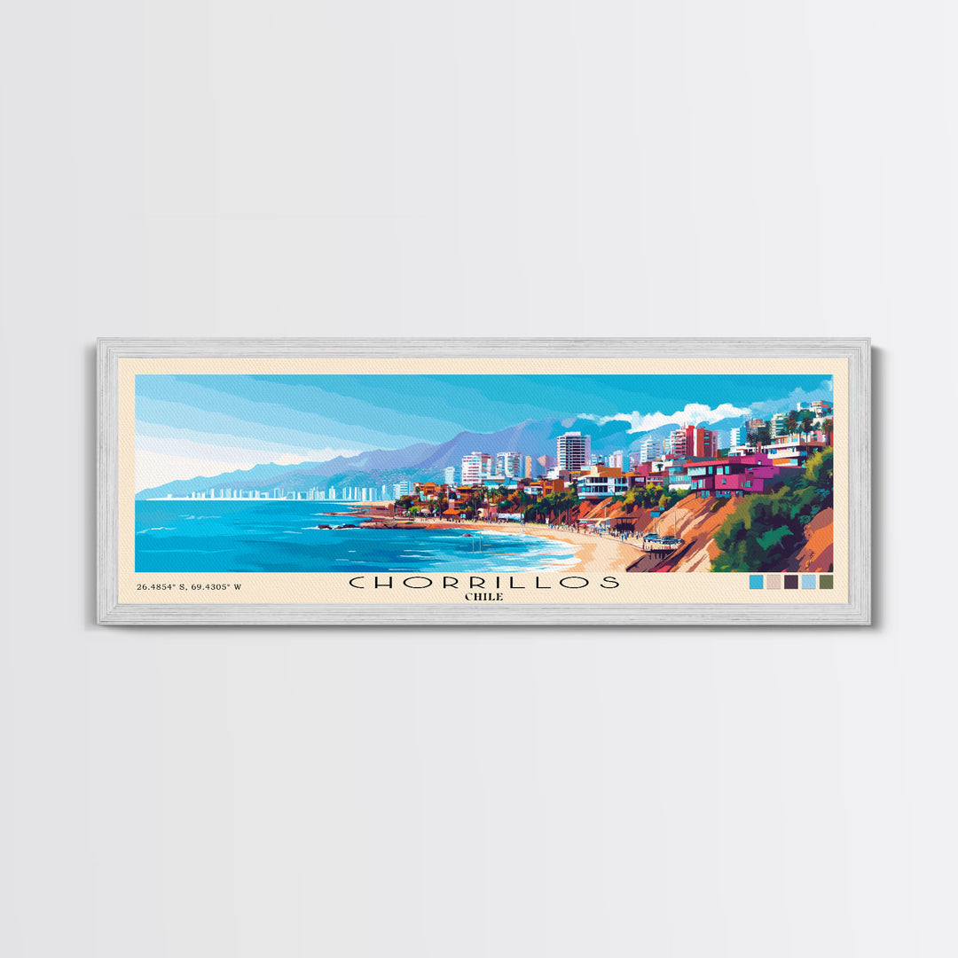 Chorrillos, Chile Panoramic Print, Vacation Gift, Chile Wall Art, Vacation Wall Art, Vacatation Memories, Beach Decor, Beach Or Lakehouse Art