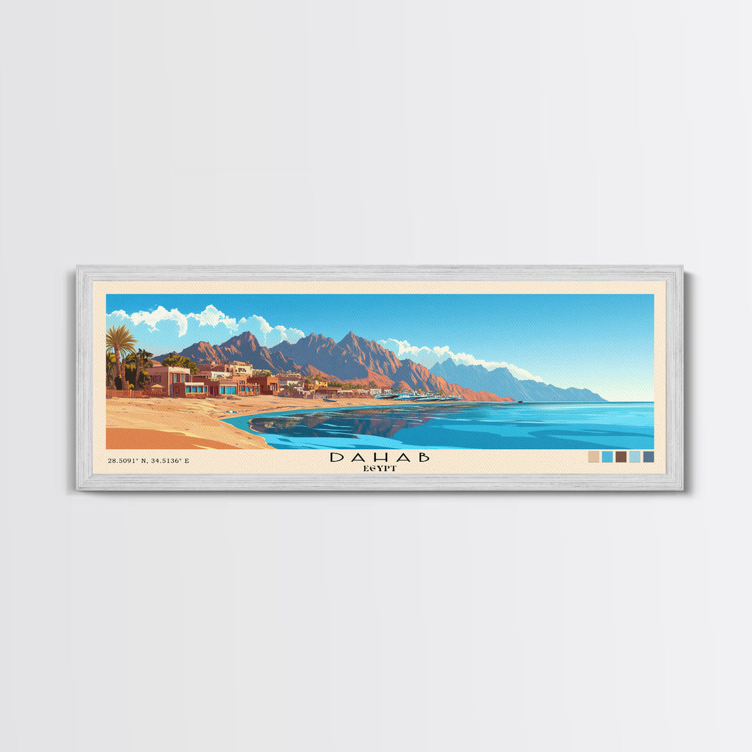 Dahab, Egypt Panoramic Print, Vacation Gift, Egypt Wall Art, Vacation Wall Art, Vacatation Memories, Beach Decor, Beach Or Lakehouse Art