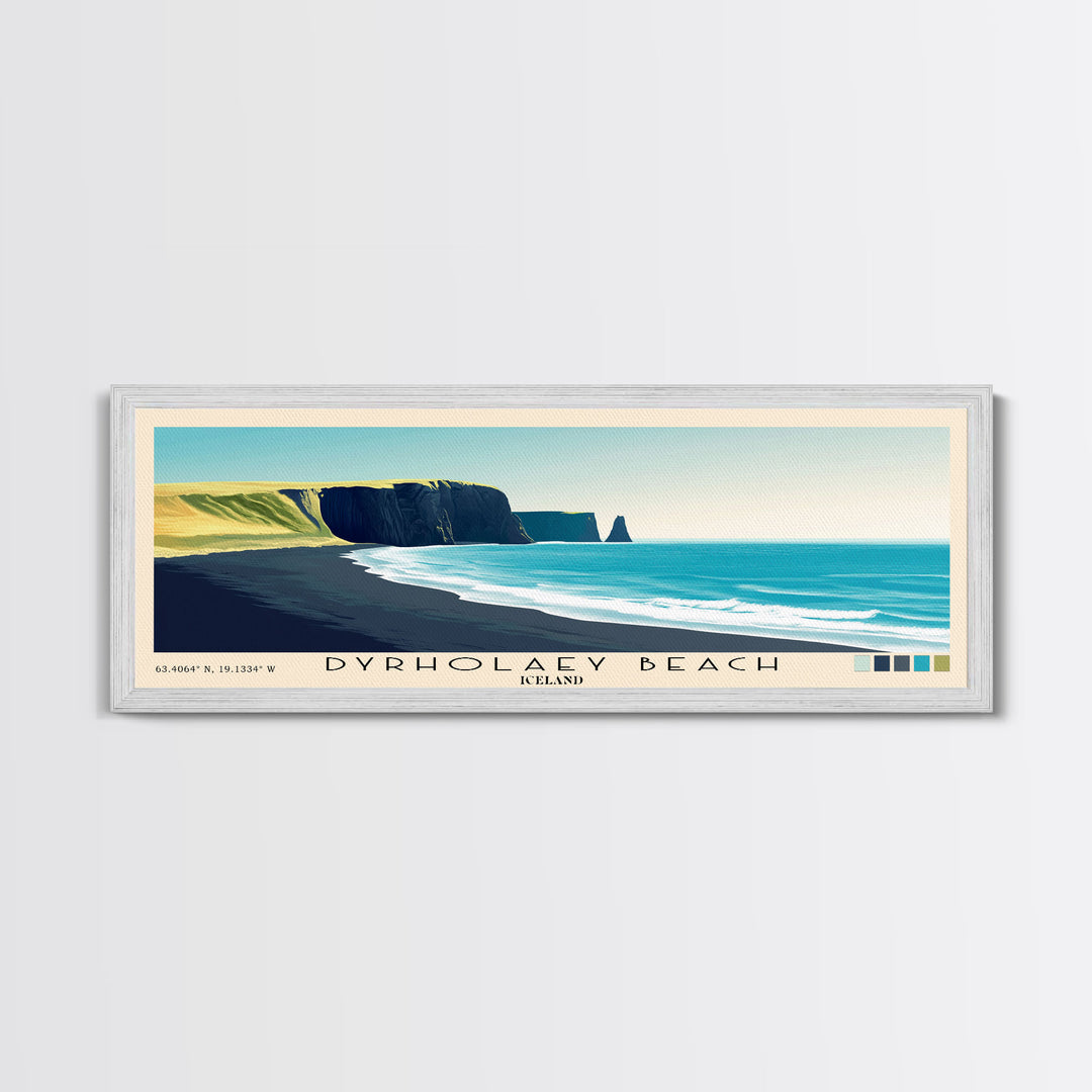 Dyrholaey Beach, Iceland Panoramic Print, Vacation Gift, Iceland Wall Art, Vacation Wall Art, Vacatation Memories, Beach Decor, Beach Or Lakehouse Art