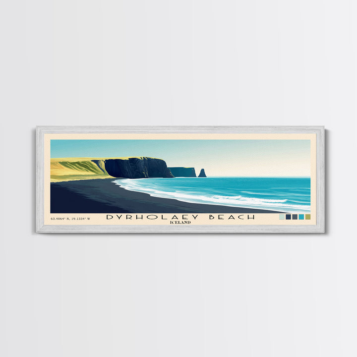 Dyrholaey Beach, Iceland Panoramic Print, Vacation Gift, Iceland Wall Art, Vacation Wall Art, Vacatation Memories, Beach Decor, Beach Or Lakehouse Art