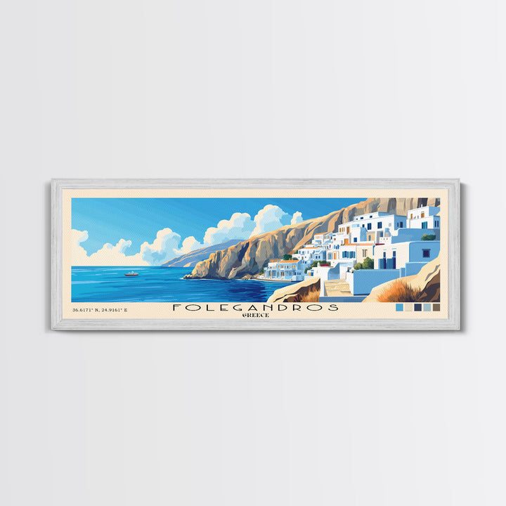 Folegandros, Greece Panoramic Print, Vacation Gift, Greece Wall Art, Vacation Wall Art, Vacatation Memories, Beach Decor, Beach Or Lakehouse Art