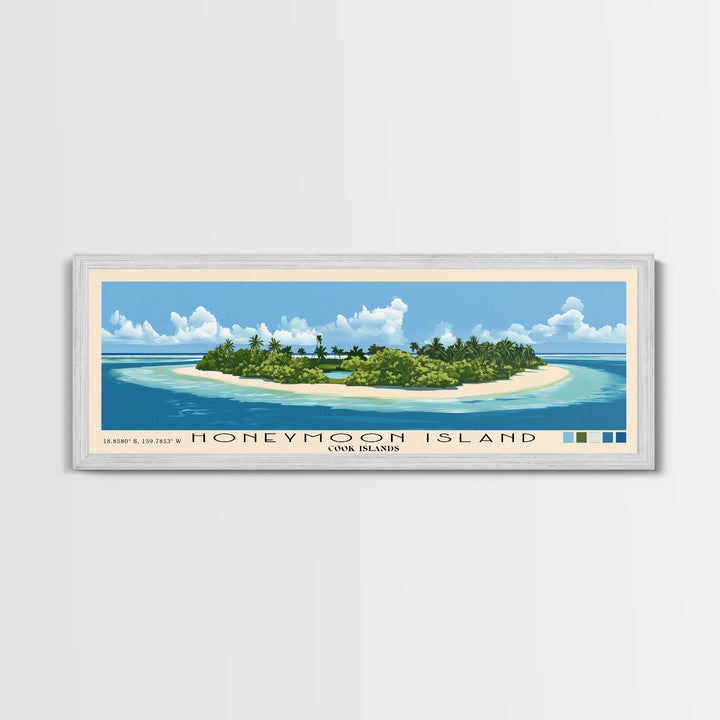 Honeymoon Island, Cook Islands Panoramic Print, Vacation Gift, Cook Islands Wall Art, Vacation Wall Art, Vacatation Memories, Beach Decor, Beach Or Lakehouse Art