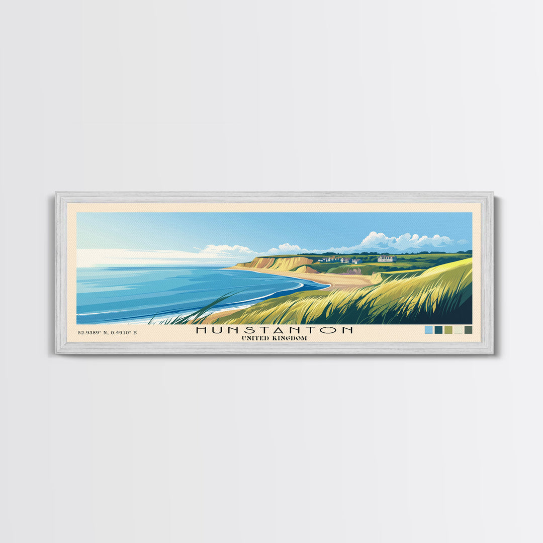 Hunstanton, United Kingdom Panoramic Print, Vacation Gift, United Kingdom Wall Art, Vacation Wall Art, Vacatation Memories, Beach Decor, Beach Or Lakehouse Art