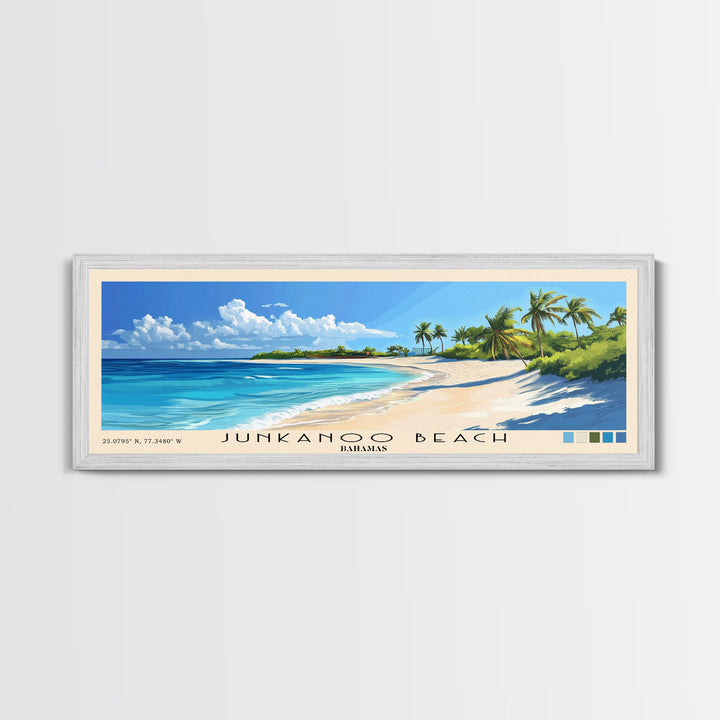 Junkanoo Beach, Bahamas Panoramic Print, Vacation Gift, Bahamas Wall Art, Vacation Wall Art, Vacatation Memories, Beach Decor, Beach Or Lakehouse Art