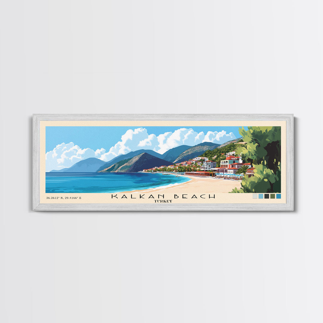 Kalkan Beach, Turkey Panoramic Print, Vacation Gift, Turkey Wall Art, Vacation Wall Art, Vacatation Memories, Beach Decor, Beach Or Lakehouse Art