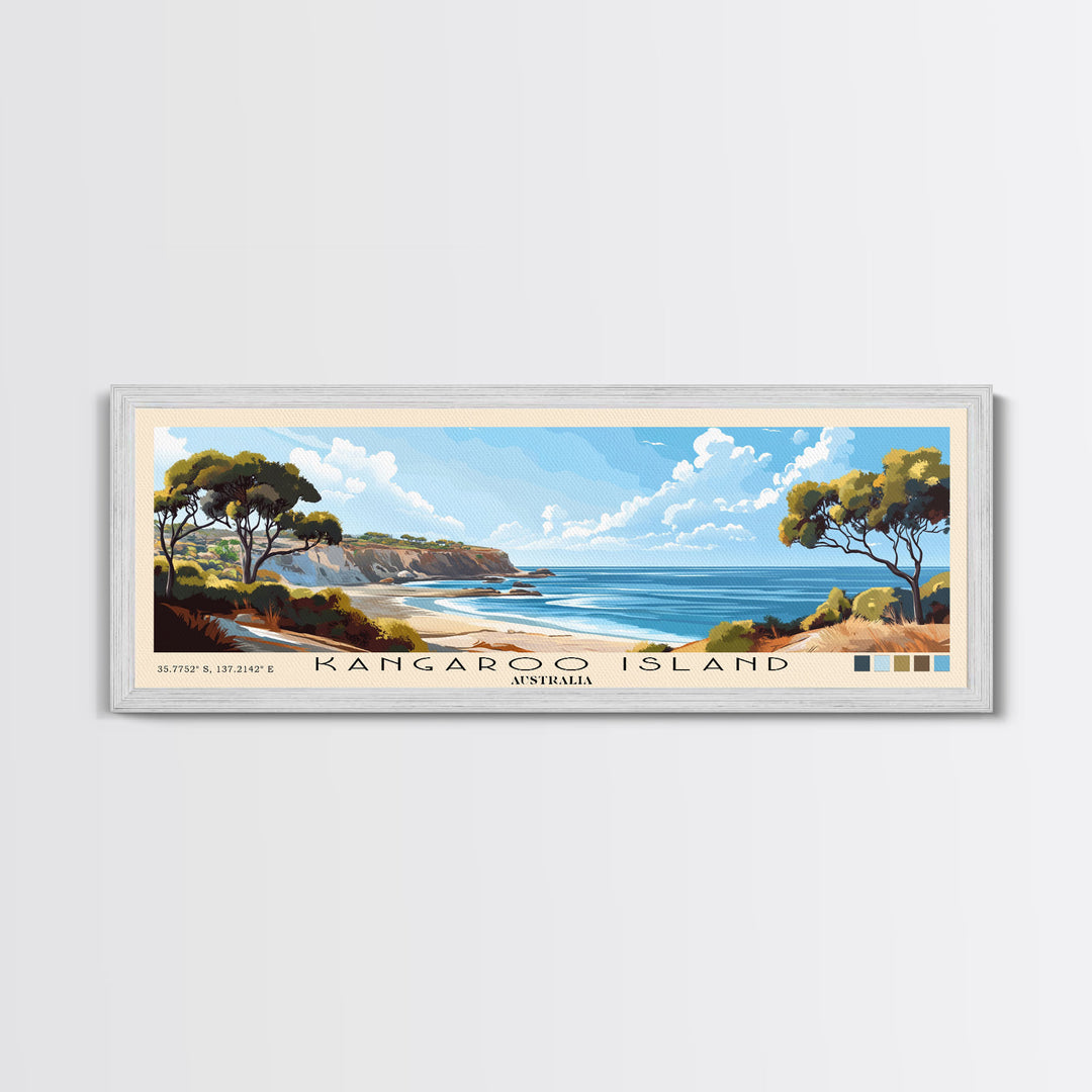 Kangaroo Island, Australia Panoramic Print, Vacation Gift, Australia Wall Art, Beach Painting, Beach Decor, Large Wall Art, Wood Frame Art