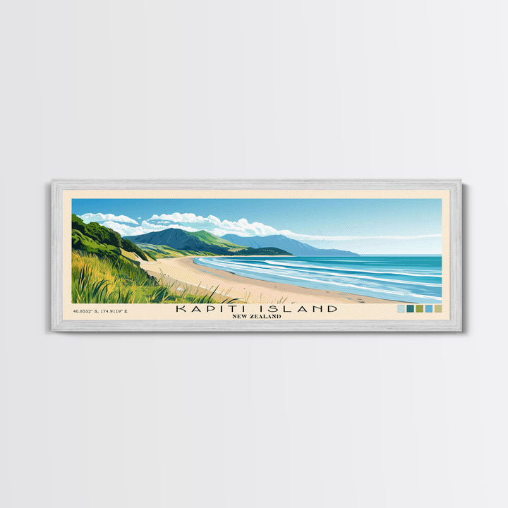 Kapiti Island, New Zealand Panoramic Print, Vacation Gift, New Zealand Wall Art, Vacation Wall Art, Vacatation Memories, Beach Decor, Beach Or Lakehouse Art