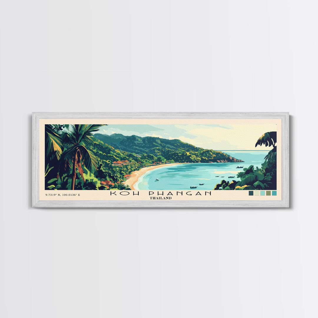 Koh Phangan, Thailand Panoramic Print, Vacation Gift, Thailand Wall Art, Vacation Wall Art, Vacatation Memories, Beach Decor, Beach Or Lakehouse Art