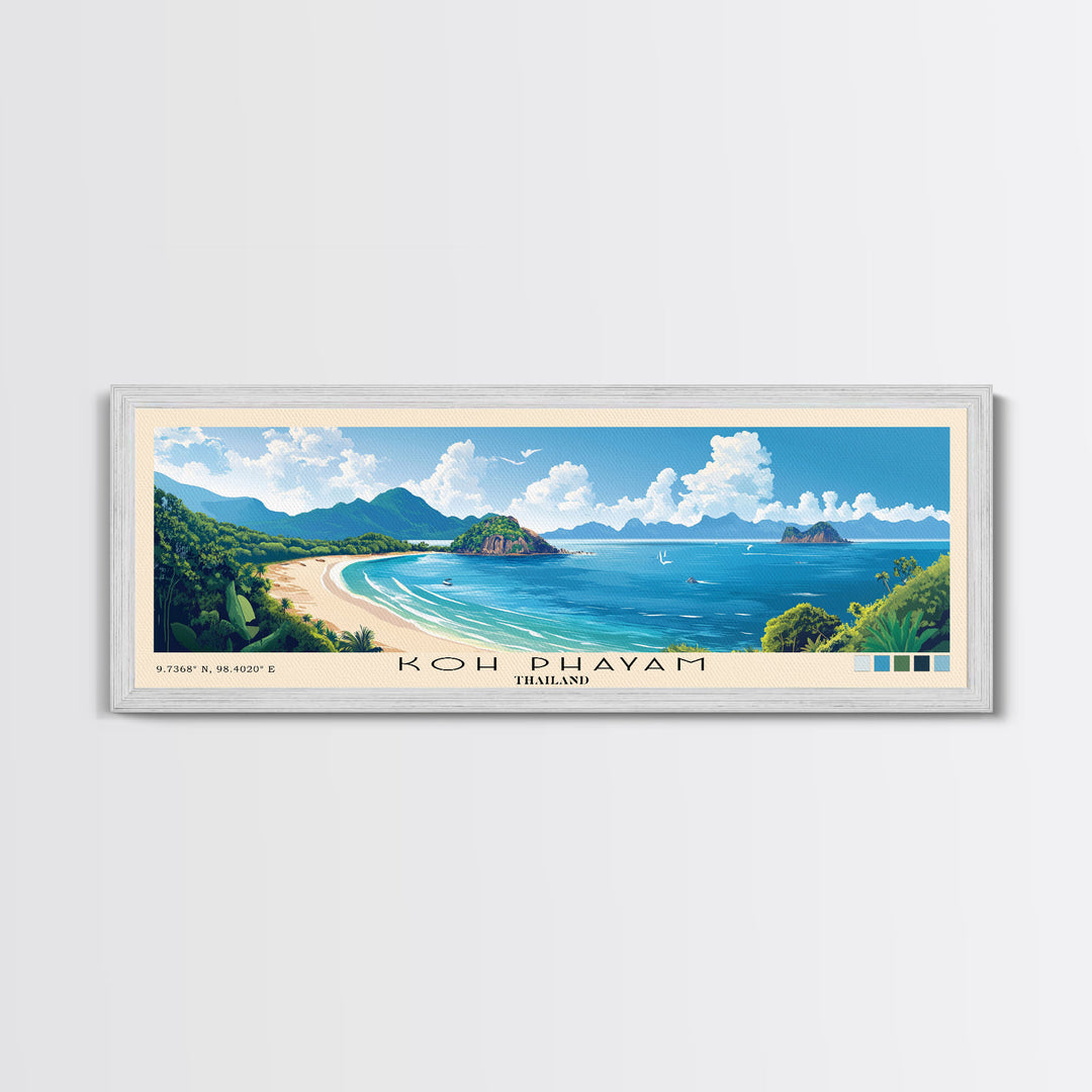 Koh Phayam, Thailand Panoramic Print, Vacation Gift, Thailand Wall Art, Beach Painting, Beach Decor, Beach Or Lakehouse Art