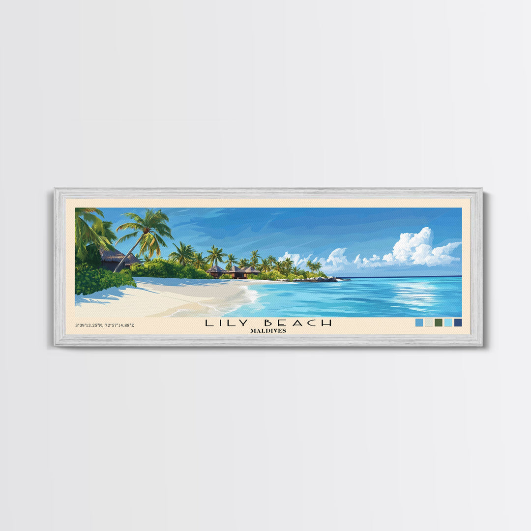 Lily Beach, Maldives Panoramic Print, Vacation Gift, Maldives Wall Art, Vacation Wall Art, Vacatation Memories, Beach Decor, Beach Or Lakehouse Art