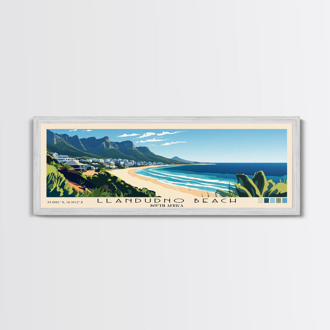 Llandudno Beach, South Africa Panoramic Print, Vacation Gift, South Africa Wall Art, Beach Painting, Beach Decor, Beach Or Lakehouse Art