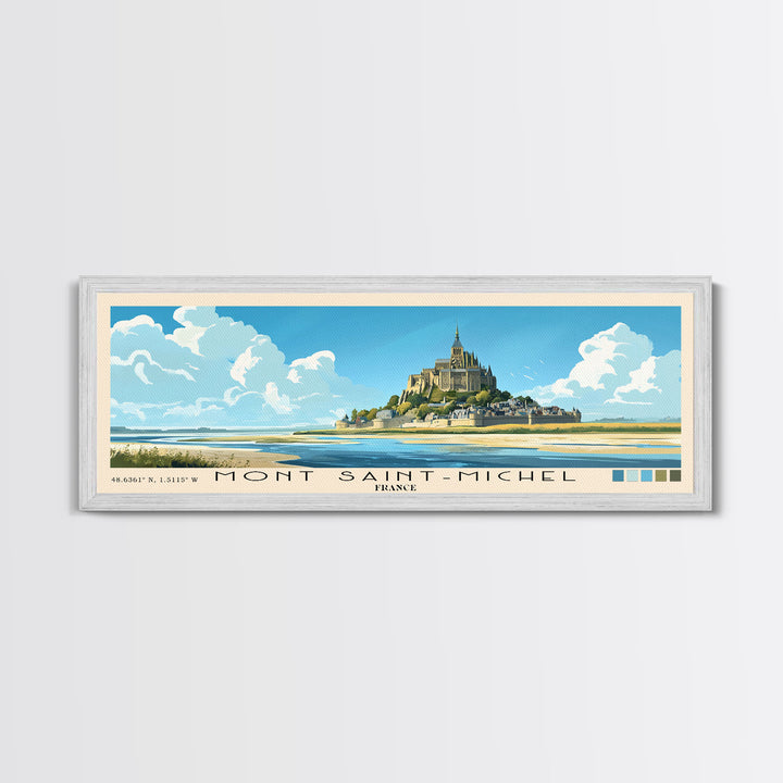 Mont Saint-Michel, France Panoramic Print, Vacation Gift, France Wall Art, Vacation Wall Art, Vacatation Memories, Beach Decor, Beach Or Lakehouse Art