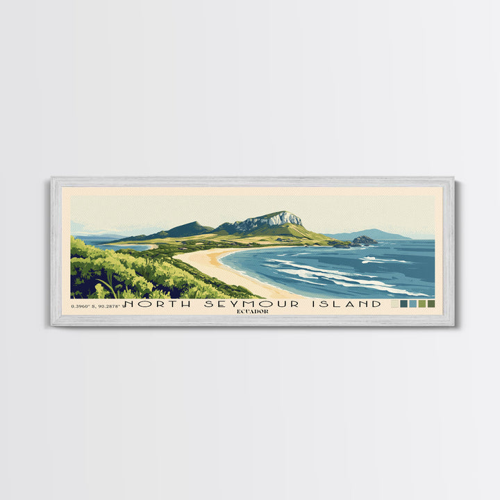 North Seymour Island, Ecuador Panoramic Print, Vacation Gift, Ecuador Wall Art, Vacation Wall Art, Vacatation Memories, Beach Decor, Beach Or Lakehouse Art