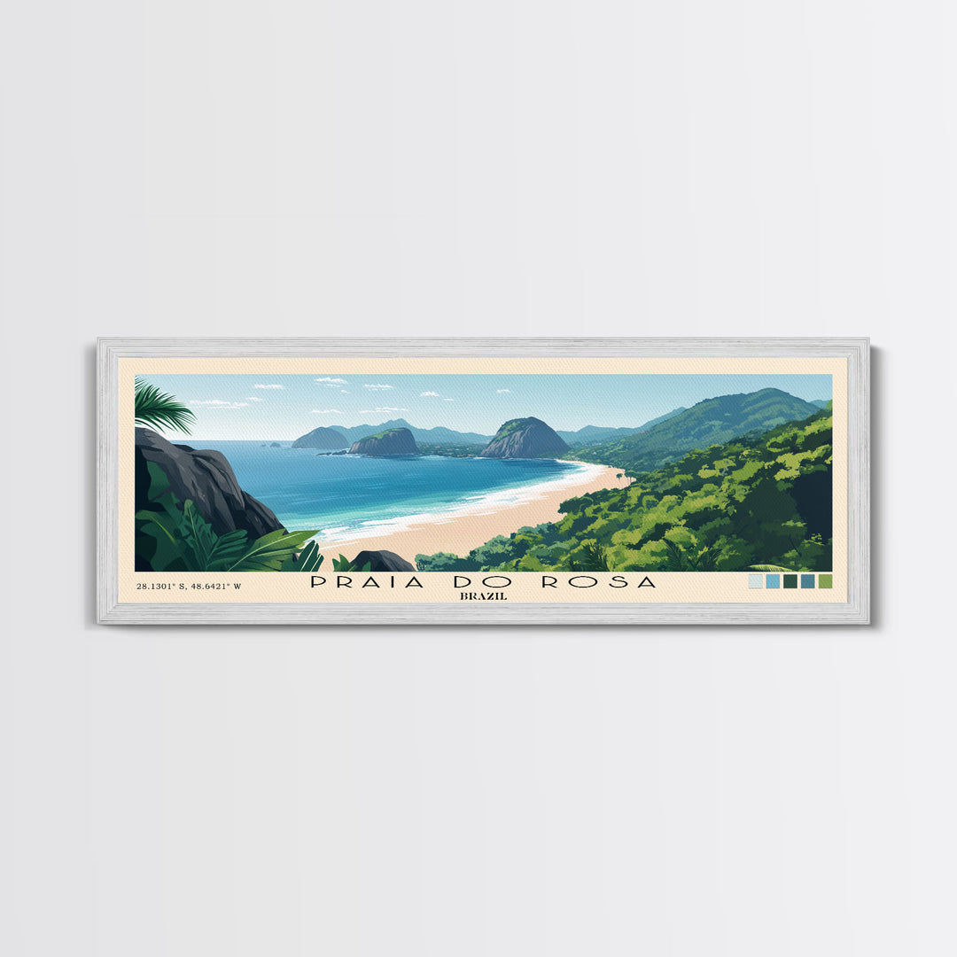 Praia do Rosa, Brazil Panoramic Print, Vacation Gift, Brazil Wall Art, Beach Painting, Beach Decor, Beach Or Lakehouse Art