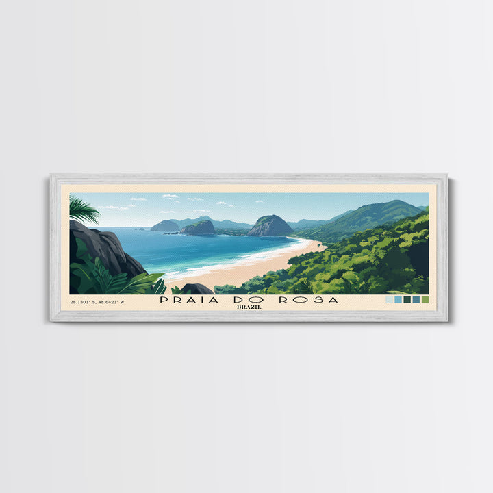 Praia do Rosa, Brazil Panoramic Print, Vacation Gift, Brazil Wall Art, Beach Painting, Beach Decor, Beach Or Lakehouse Art