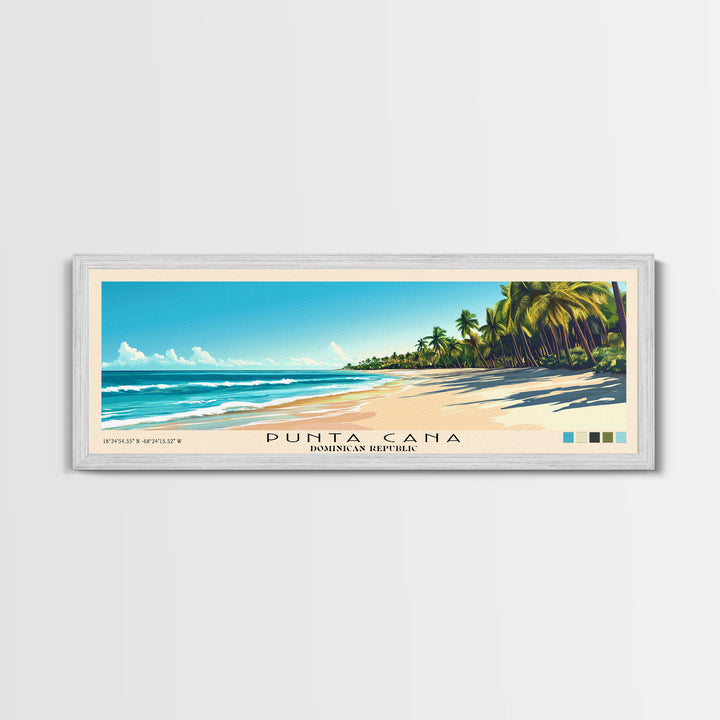 Punta Cana, Dominican Republic Panoramic Print, Vacation Gift, Dominican Republic Wall Art, Vacation Wall Art, Vacatation Memories, Beach Decor, Beach Or Lakehouse Art