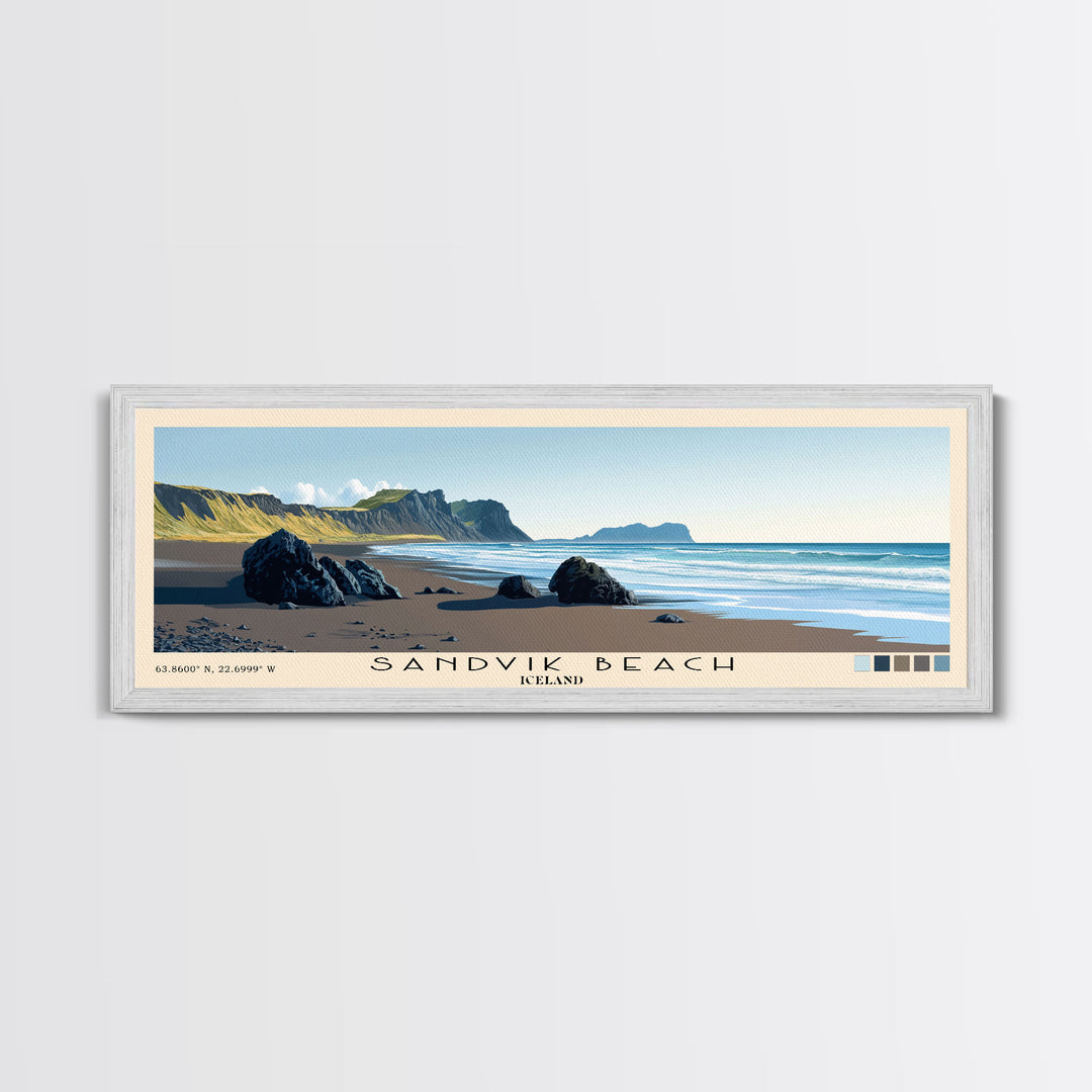 Sandvik Beach, Iceland Panoramic Print, Vacation Gift, Iceland Wall Art, Vacation Wall Art, Vacatation Memories, Beach Decor, Beach Or Lakehouse Art