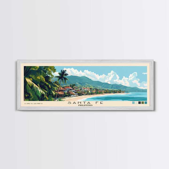 Santa Fe, Philippines Panoramic Print, Vacation Gift, Philippines Wall Art, Vacation Wall Art, Vacatation Memories, Beach Decor, Beach Or Lakehouse Art