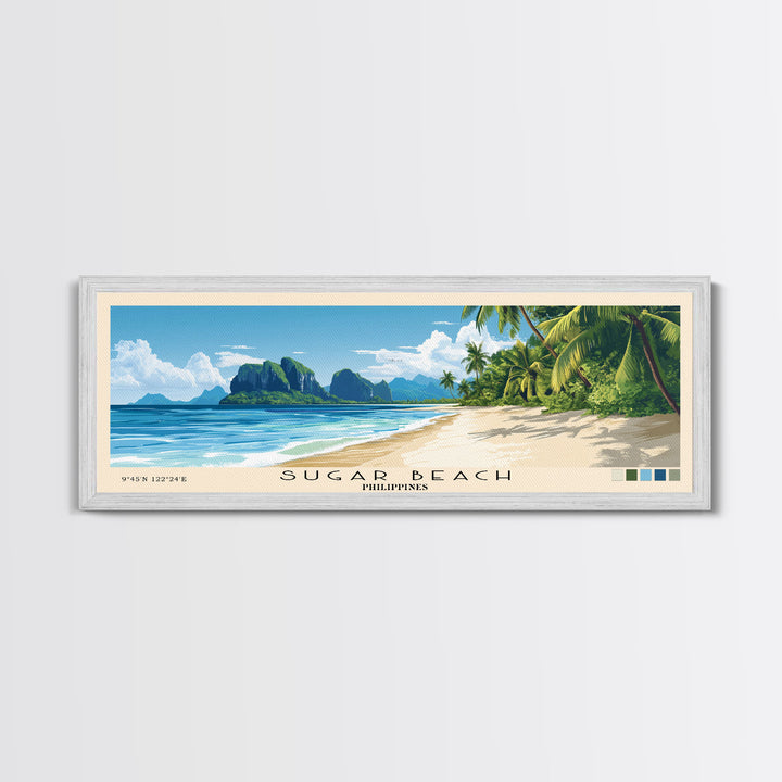 Sugar Beach, Philippines Panoramic Print, Vacation Gift, Philippines Wall Art, Vacation Wall Art, Vacatation Memories, Beach Decor, Beach Or Lakehouse Art