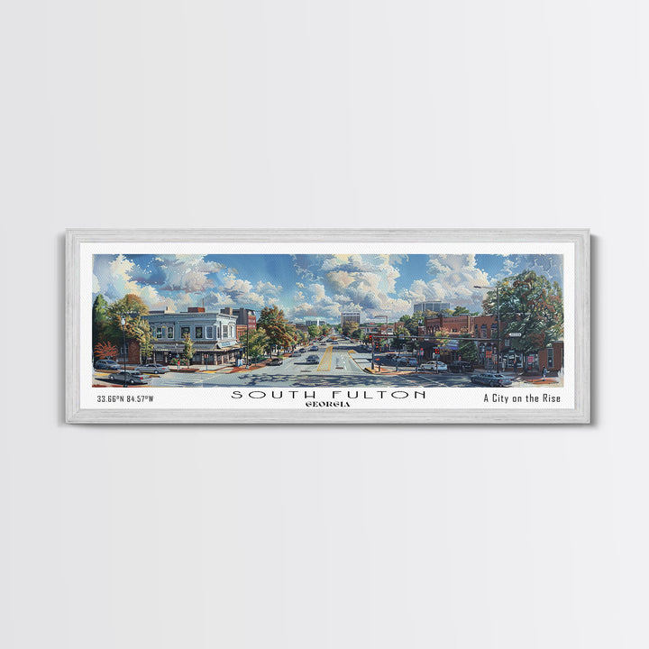 South Fulton Georgia Travel Poster, Framed Canvas Print, Wall Art, Home Decor, Office Art, Living Room Art, Travel Gift, Vintage Style
