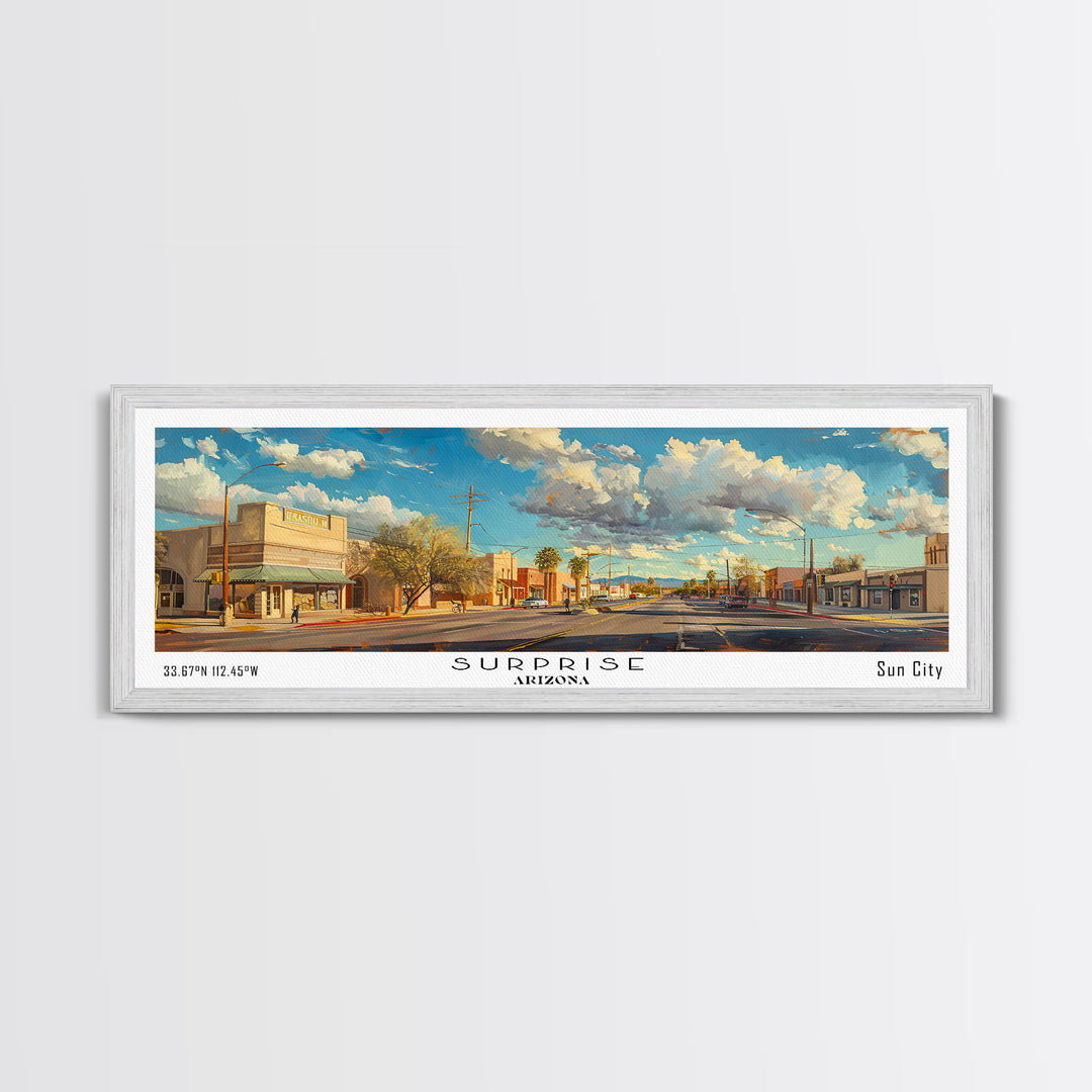 Surprise Arizona Travel Poster, Framed Canvas Print, Wall Art, Home Decor, Office Art, Living Room Art, Travel Gift, Vintage Style