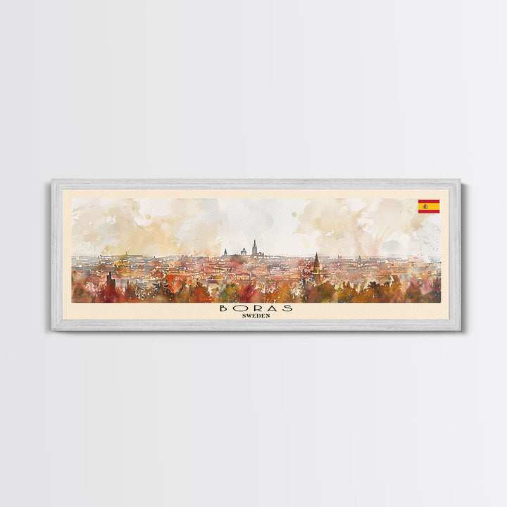 Bordeaux France Panoramic Travel Poster, Framed Canvas Print or Metal Wall Art, Travel Art, Home Decor, Panoramic Painting, Midcentury Art