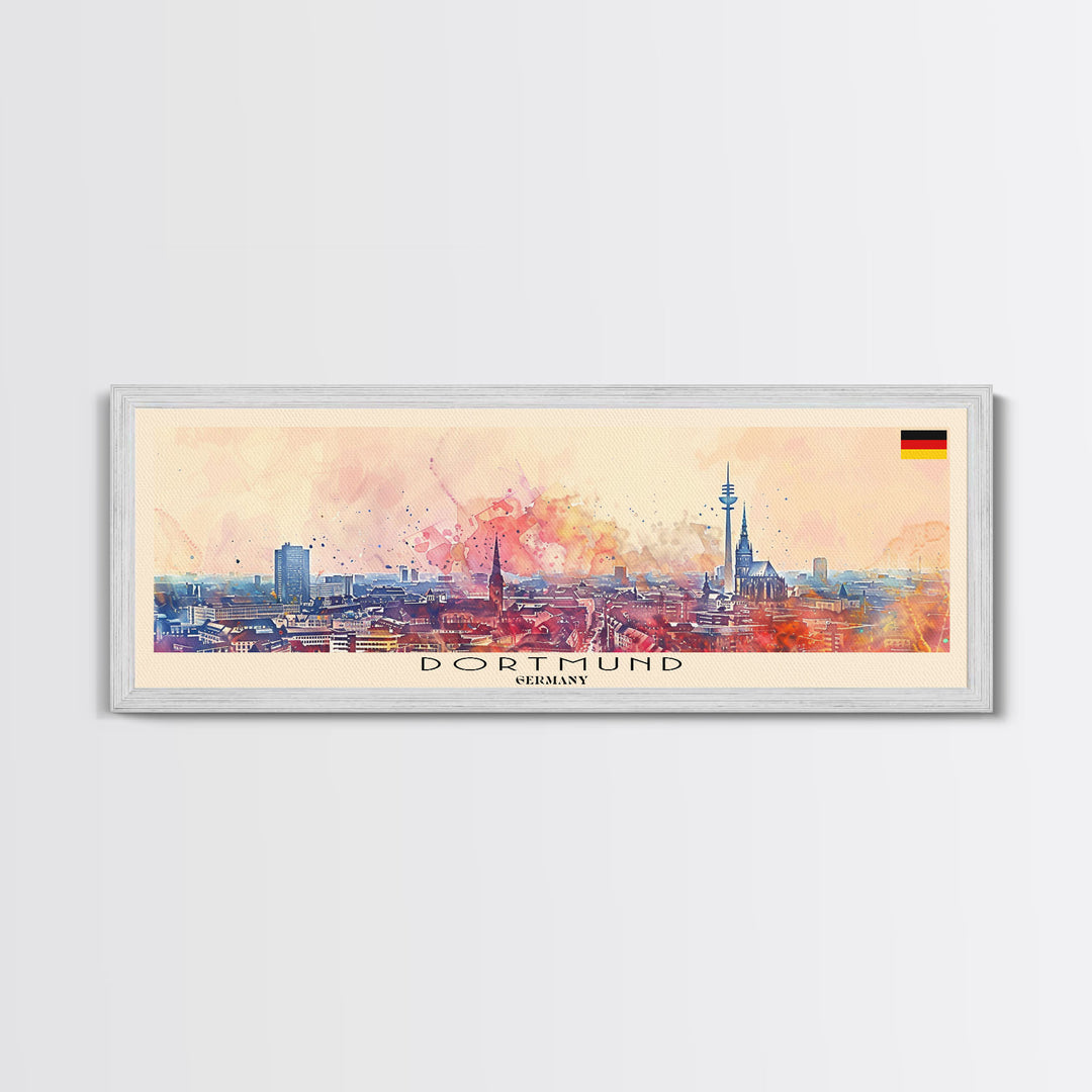 Dortmund Germany Wall Art, Panoramic Travel Poster, Panoramic Framed Canvas Print, City Wall Art, Wall Hanging Home Decor, Travel Art