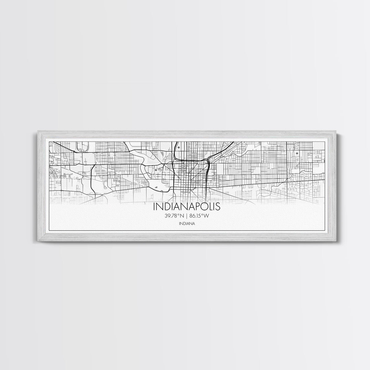 Panoramic Indianapolis  City Map, Indiana Art, Map Print, Minimalist Wall Art, Canvas Art, Housewarming Gift, Street Map Art, Closing Gift