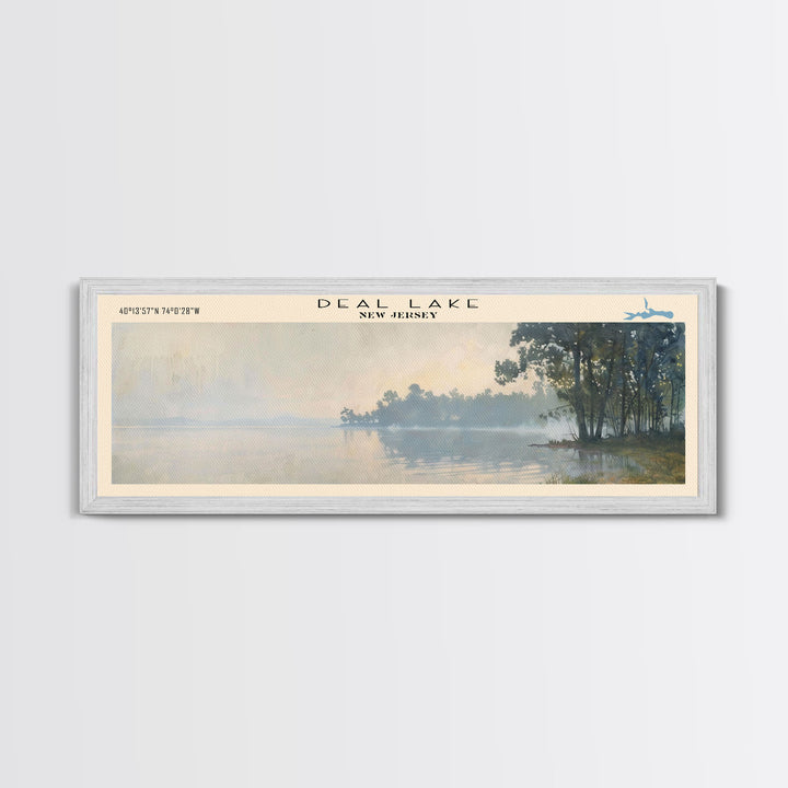 Dead Lakes Florida Framed Canvas Print, Lake House Decor, Panoramic Wall Art, Travel Poster, Modern Lake Painting, Nature Art