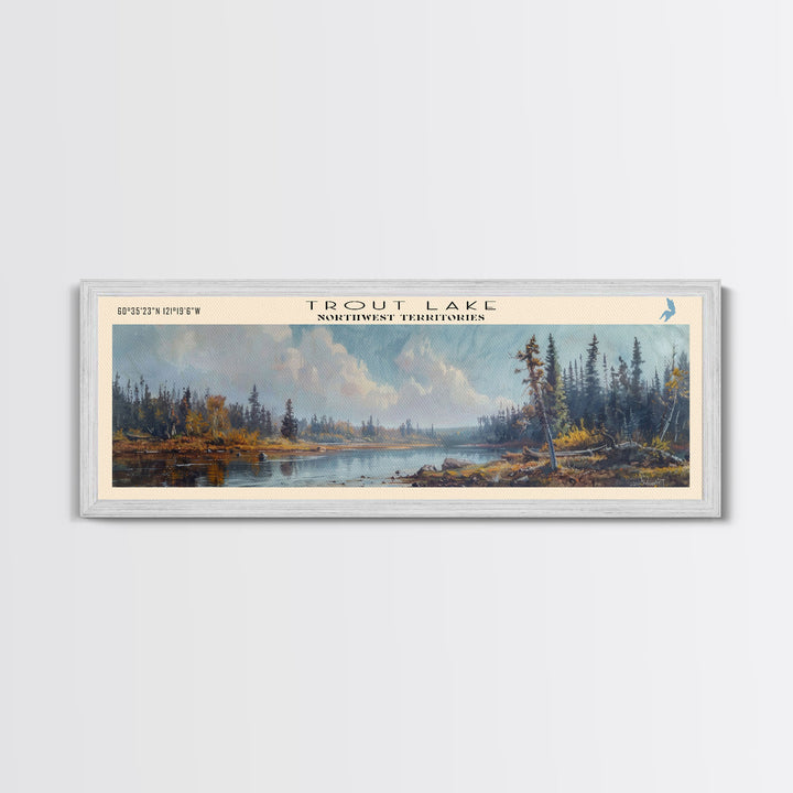 Upper Ugashik Lake Panoramic Wall Art, Framed Canvas Print, Lake House Decor, Travel Poster, Beautiful Lake Scene, Bedroom Decor